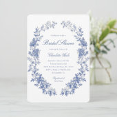 Invitation Fête des mariées d'aquarelle bleue (Debout devant)