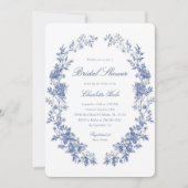 Invitation Fête des mariées d'aquarelle bleue (Devant)