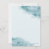 Invitation Fête des mariées d'aquarelle bleue Icy (Dos)