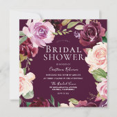 Invitation Fête des mariées d'aquarelle botanique bordeaux (Devant)