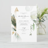 Invitation Fête des mariées d'aquarelle botanique d'Eucalyptu (Debout devant)