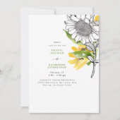 Invitation Fête des mariées d'aquarelle Combo Sunflower (Devant)