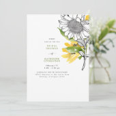 Invitation Fête des mariées d'aquarelle Combo Sunflower (Debout devant)