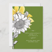 Invitation Fête des mariées d'aquarelle Combo Sunflower (Dos)