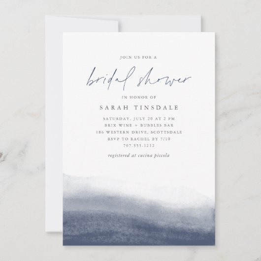 Invitation Fête des mariées d'aquarelle côtière (Devant)