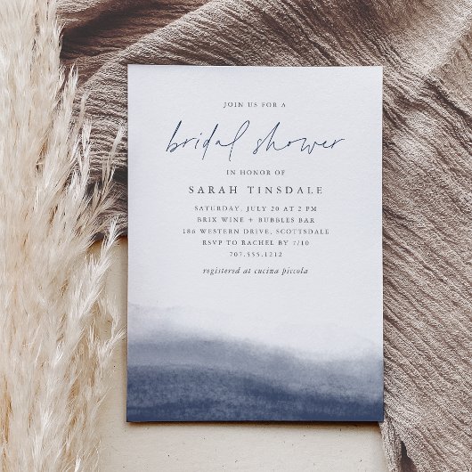 Invitation Fête des mariées d'aquarelle côtière