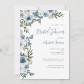 Invitation Fête des mariées d'aquarelle couleur bleu bleu cla (Devant)