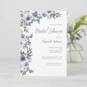 Invitation Fête des mariées d'aquarelle couleur bleu bleu cla (Debout devant)