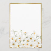 Invitation Fête des mariées d'aquarelle couleur or Floral Bla (Dos)