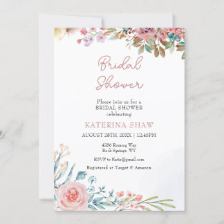 Invitation Fête des mariées d'aquarelle créative colorée