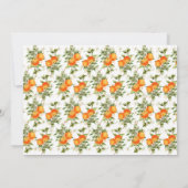 Invitation Fête des mariées d'aquarelle d'agrumes orange (Dos)