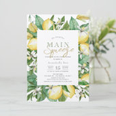 Invitation Fête des mariées d'aquarelle de Citrus Citron (Debout devant)