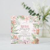 Invitation Fête des mariées d'aquarelle de coquillages fleuri (Debout devant)