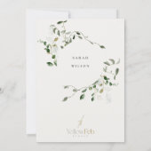 Invitation Fête des mariées d'aquarelle de feuillage botaniqu (Dos)