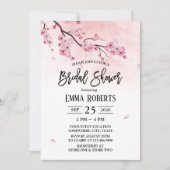 Invitation Fête des mariées d'aquarelle de fleurs de cerisier (Devant)