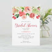 Invitation Fête des mariées d'aquarelle de fruits rose modern (Debout devant)