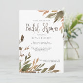 Invitation Fête des mariées d'aquarelle de la végétation de a (Debout devant)