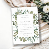 Invitation Fête des mariées d'aquarelle de l'Eucalyptus botan