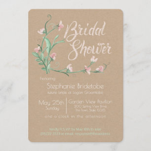 Invitation Fête des mariées d'aquarelle de pois doux de print