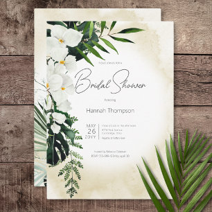 Invitation Fête des mariées d'aquarelle de sable tropical Boh