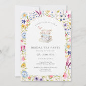 Invitation Fête des mariées d'aquarelle de tea Floral (Devant)