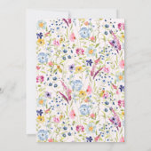 Invitation Fête des mariées d'aquarelle de tea Floral (Dos)