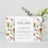 Invitation Fête des mariées d'aquarelle de tournesol (Debout devant)