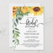 Invitation Fête des mariées d'aquarelle de tournesol (Devant)