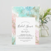 Invitation Fête des mariées d'aquarelle d'été Abstraite (Debout devant)