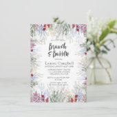 Invitation Fête des mariées d'aquarelle d'hiver Boho Foliage (Debout devant)