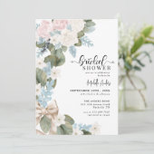 Invitation Fête des mariées d'aquarelle d'hiver des fleurs de (Debout devant)