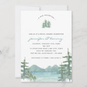 Invitation Fête des mariées d'aquarelle du lac Mountain (Devant)