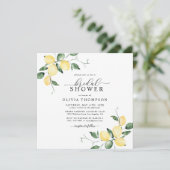 Invitation Fête des mariées d'aquarelle élégante aux citrons (Debout devant)