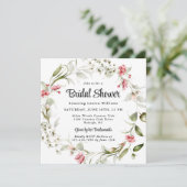 Invitation Fête des mariées d'aquarelle en fleurs délicates (Debout devant)