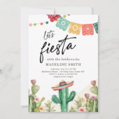 Invitation Fête des mariées d'aquarelle Fiesta Cactus (Devant)
