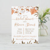 Invitation Fête des mariées d'aquarelle Fleur de Coton (Debout devant)