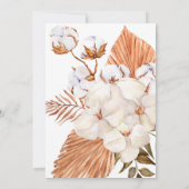 Invitation Fête des mariées d'aquarelle Fleur de Coton (Dos)