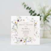 Invitation Fête des mariées d'aquarelle fleur sauvage (Debout devant)