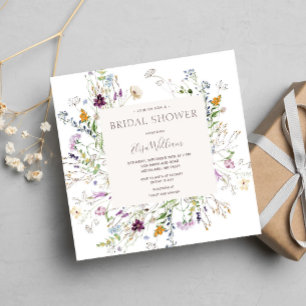 Invitation Fête des mariées d'aquarelle fleur sauvage