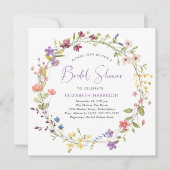 Invitation Fête des mariées d'aquarelle Fleur sauvage chic (Devant)