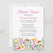 Invitation Fête des mariées d'aquarelle Fleur sauvage floral (Devant)