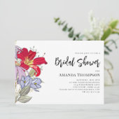 Invitation Fête des mariées d'aquarelle Fleur sauvage moderne (Debout devant)