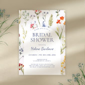 Invitation Fête des mariées d'aquarelle Fleur sauvage Whimsic