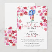 Invitation Fête des mariées d'aquarelle Floral Mailbox par co (Devant / Derrière)