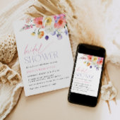 Invitation Fête des mariées d'aquarelle florale