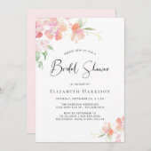 Invitation Fête des mariées d'aquarelle florale (Devant / Derrière)