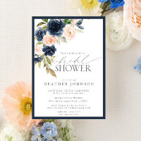 Fête des mariées d'aquarelle florale bleu et bleu