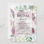 Invitation Fête des mariées d'aquarelle florale bordeaux rust (Devant)