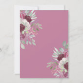 Invitation Fête des mariées d'aquarelle florale bordeaux rust (Dos)