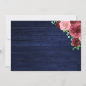 Invitation Fête des mariées d'aquarelle florale bordeaux rust (Dos)